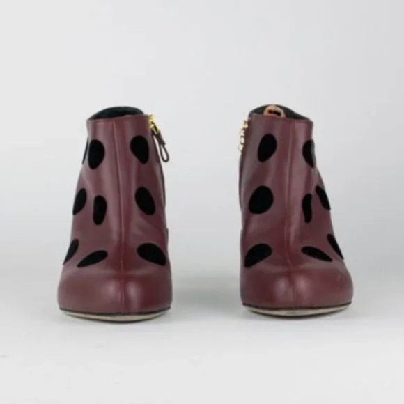 Sergio Rossi AW/11 Blood Red Polka Dot Booties - Picture 2 of 9
